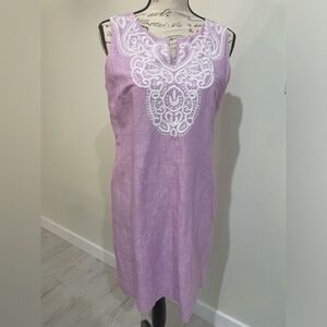 ⭐️ Talbots Lined Lilac/Lavender Sleeve-Less
Shift Dress SZ 8 P EUC 🥰